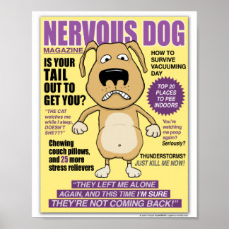 Funny Nervous Hund Magazine Poster