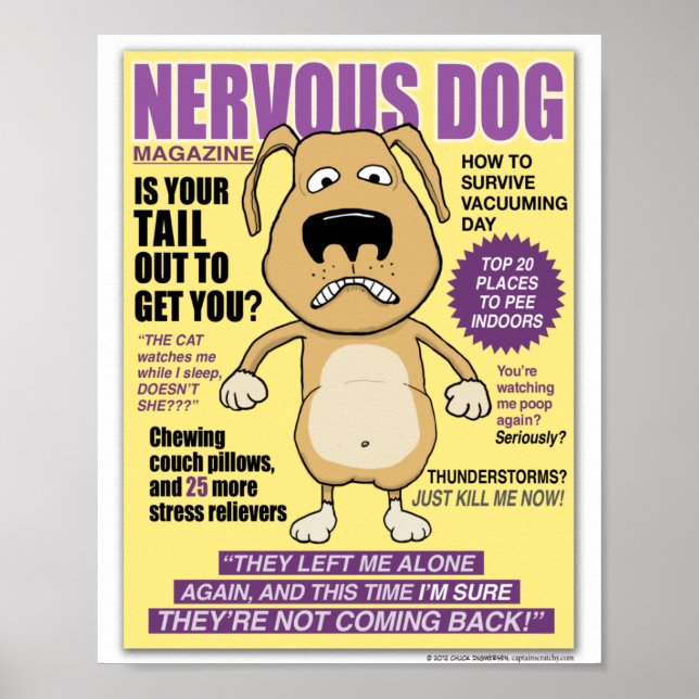 Funny Nervous Hund Magazine Poster (Framsidan)