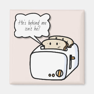 Funny Nervous Toast and Evil Toast Tecknad Magnet