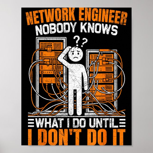 Funny Network Engineer Design For Men Network Engi Poster (Framsidan)
