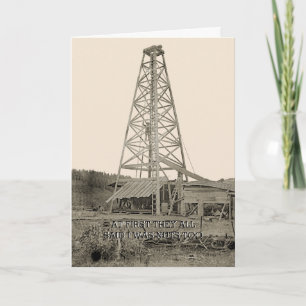 FUNNY NEW AFFESS LYCKA TILL OIL WELL 1890 PHOTO KORT