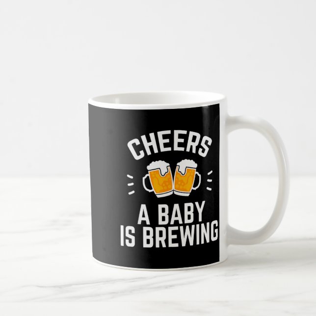 Funny New Dad Baby Shower Cheers A Baby Is Brewing Kaffemugg (Höger)