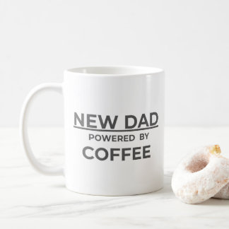 Funny New Dad Coffee Mug – Powered by Coffee –Gift Kaffemugg