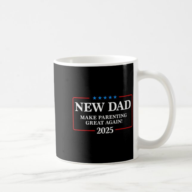 Funny New Dad Est 2025 Make Parenting Great Again  Kaffemugg (Höger)