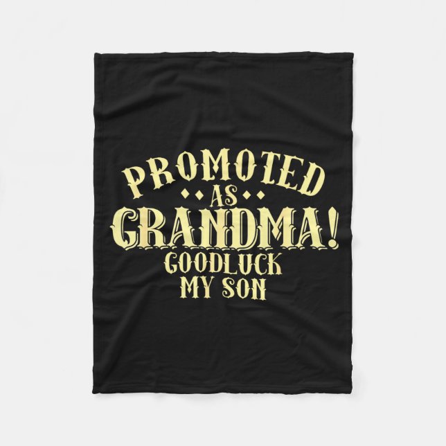 Funny New Grandma Promotion Quote Grandmother Humo Fleecefilt (Framsidan)
