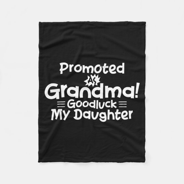 Funny New Grandma Promotion Quote Grandmother Humo Fleecefilt (Framsidan)