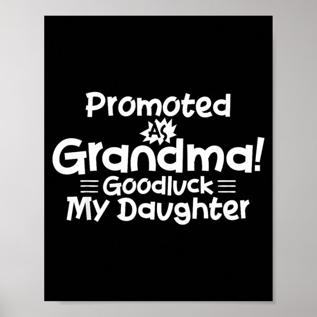Funny New Grandma Promotion Quote Grandmother Humo Poster (Framsidan)