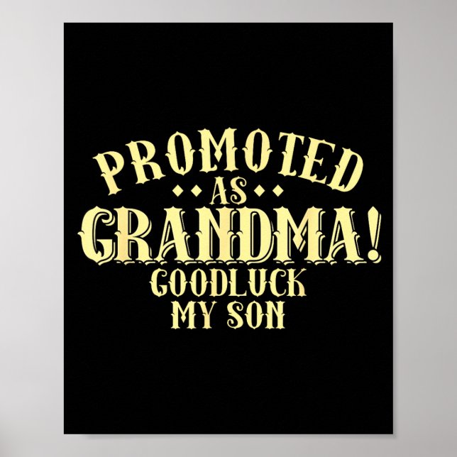 Funny New Grandma Promotion Quote Grandmother Humo Poster (Framsidan)
