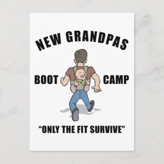 Funny New Grandpa Boot Camp Vykort
