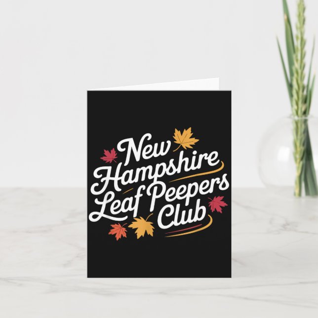 Funny New Hampshire Leaf Er's Club Autumn Fall Lea Kort (Framsida)