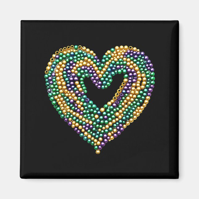 Funny New Orleans Beads Heart We Stand Nola Strong Magnet (Framsidan)