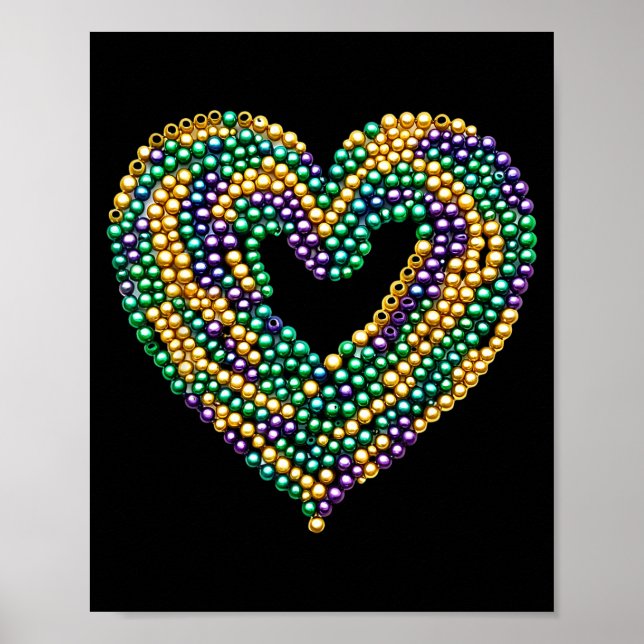 Funny New Orleans Beads Heart We Stand Nola Strong Poster (Framsidan)