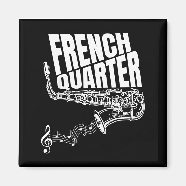 Funny New Orleans Mardi Gras Jazz Saxophone  Magnet (Framsidan)