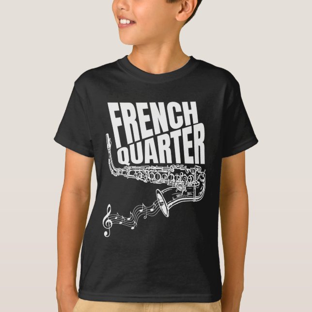 Funny New Orleans Mardi Gras Jazz Saxophone  T Shirt (Framsida)