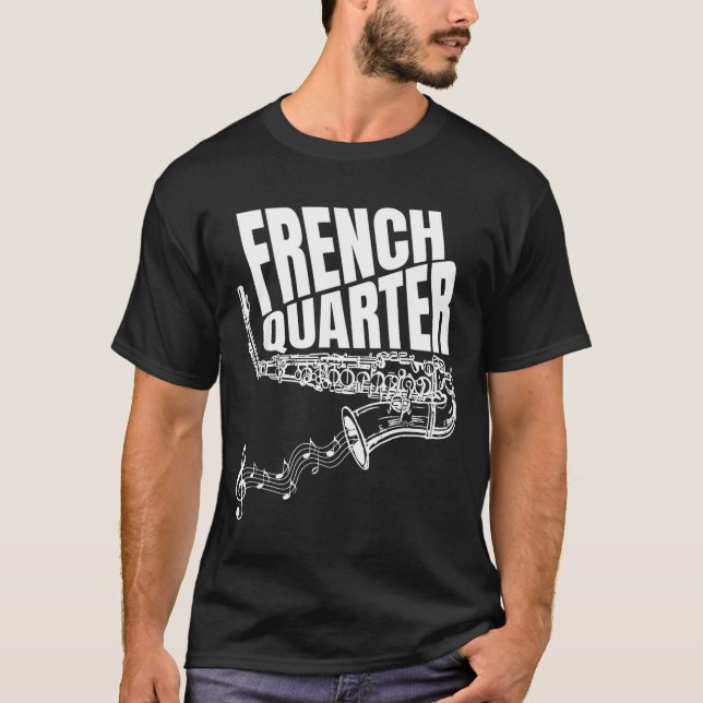 Funny New Orleans Mardi Gras Jazz Saxophone  T Shirt (Framsida)
