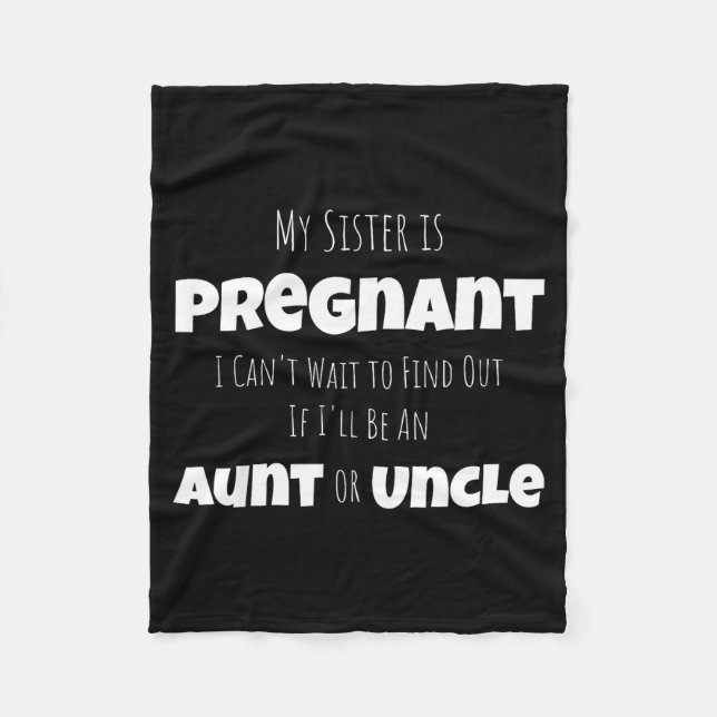 Funny New Uncle Aunt Baby Announcement Sister Gend Fleecefilt (Framsidan)