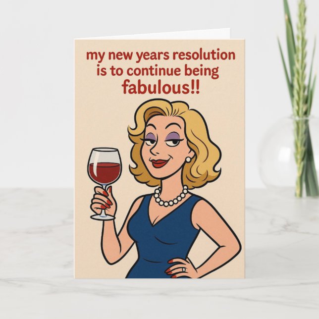 Funny New Year card Helgkort (Framsida)