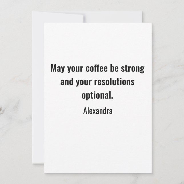 Funny New Year Same Me Minimal Black Greeting Card Julkort (Baksida)