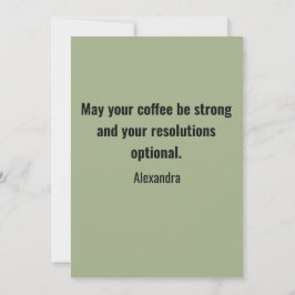 Funny New Year Same Me Minimal Green Greeting Card Julkort