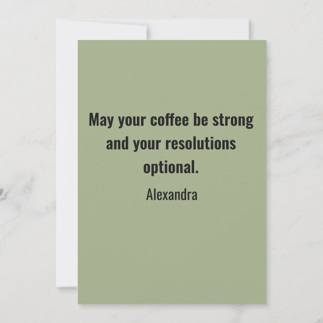 Funny New Year Same Me Minimal Green Greeting Card Julkort (Baksida)