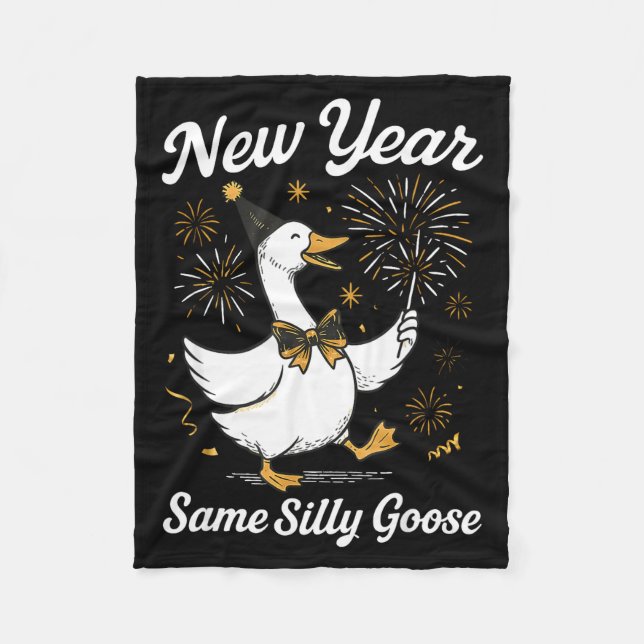 Funny New Year Same Silly Goose Happy New Year 202 Fleecefilt (Framsidan)
