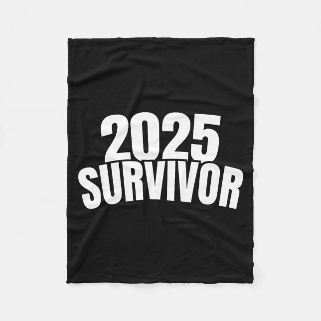 Funny New Years For Men 2025 Survivor  Fleecefilt (Framsidan)