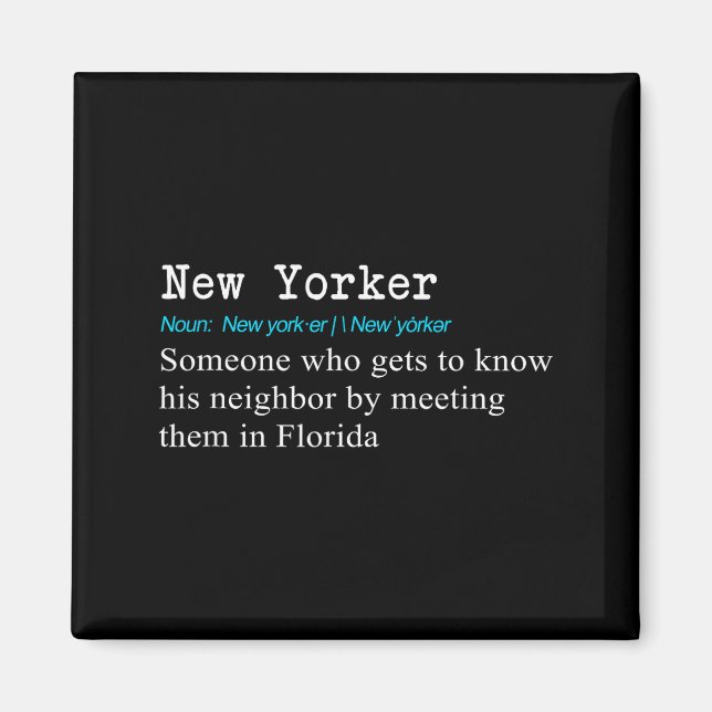 Funny New Yorker Dictionary Definition Gif  Magnet (Framsidan)