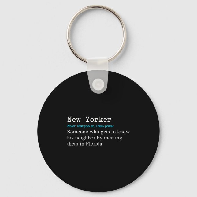 Funny New Yorker Dictionary Definition Gif  Nyckelring (Framsida)