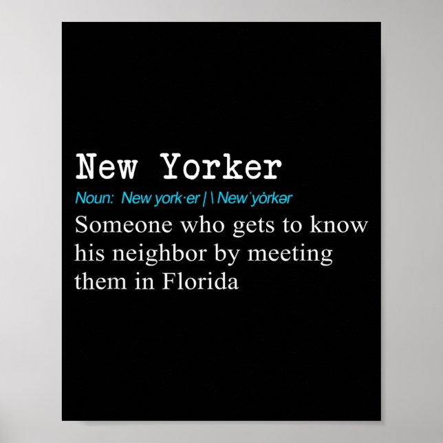 Funny New Yorker Dictionary Definition Gif  Poster (Framsidan)