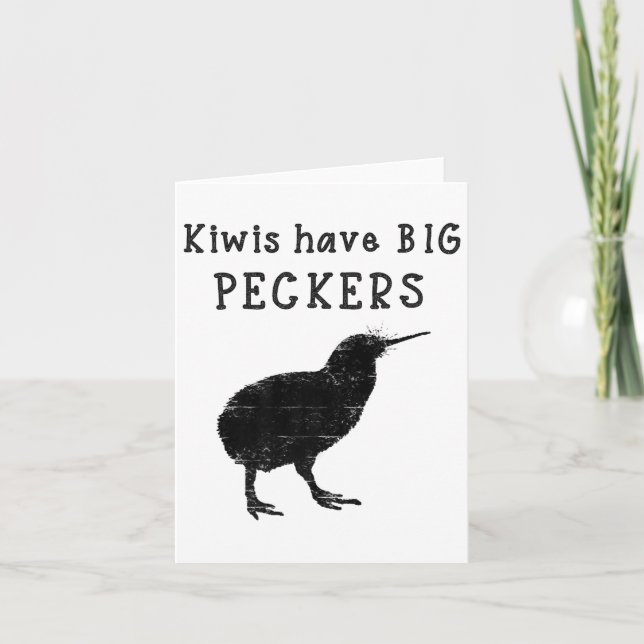 Funny New Zealand Quote Kiwis Have Big Peckers Quo Kort (Framsida)