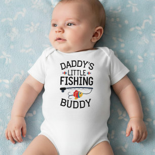 Funny Newborn Gift Pappor Little Fishing Buddy T Shirt