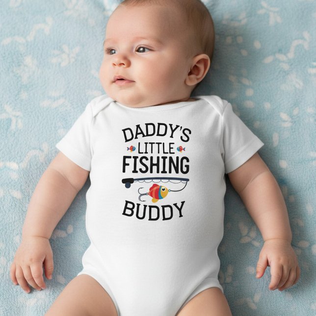 Funny Newborn Gift | Pappor Little Fishing Buddy T Shirt (Skapare uppladdad)