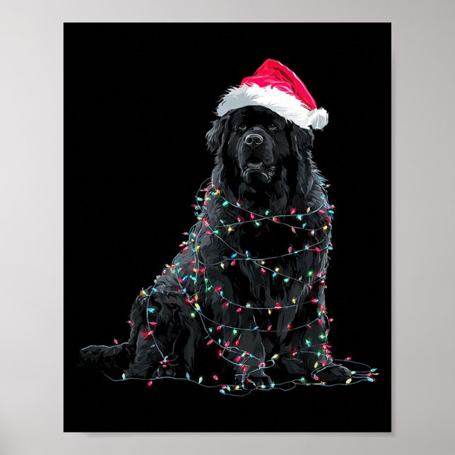 Funny Newfoundland Christmas Graphic Dog Lights Lo Poster (Framsidan)