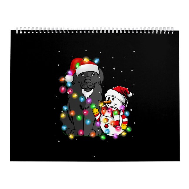 Funny Newfoundland Hund | Jul Snögubbe Light Kalender (Omslag)