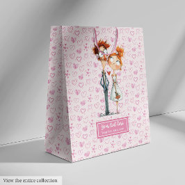 Funny Newlyweds Gift Bag Quirky Tecknad Bröllop