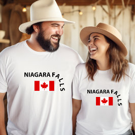 Funny Niagara Falls Waterfall Canadian Flagga T Shirt