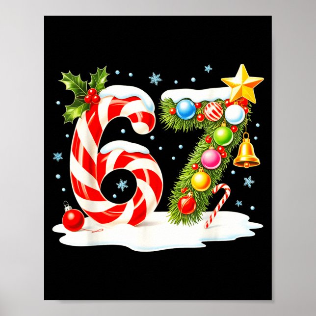 Funny Nice Naughty 6 7 Christmas 67 Meme Xmas Boys Poster (Framsidan)
