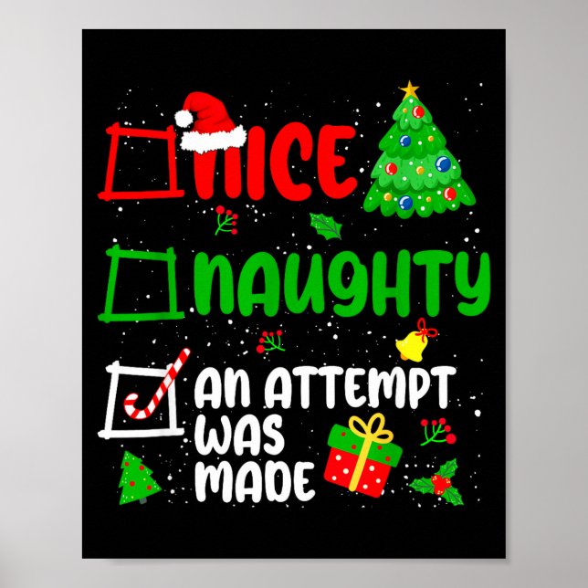 Funny Nice Naughty An Attempt Was Made List Xmas S Poster (Framsidan)
