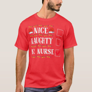 Funny Nice Naughty ER Nurse jultomten T Shirt