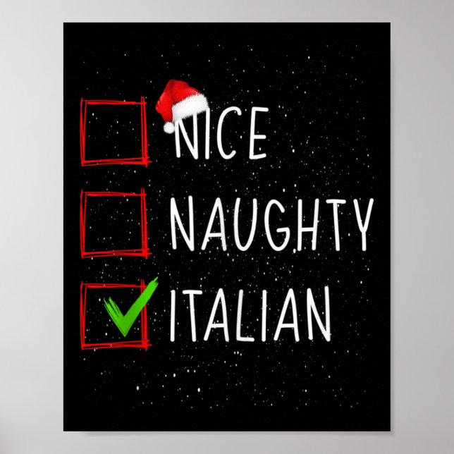 Funny Nice Naughty Italy Cute jul Pajama Poster (Framsidan)