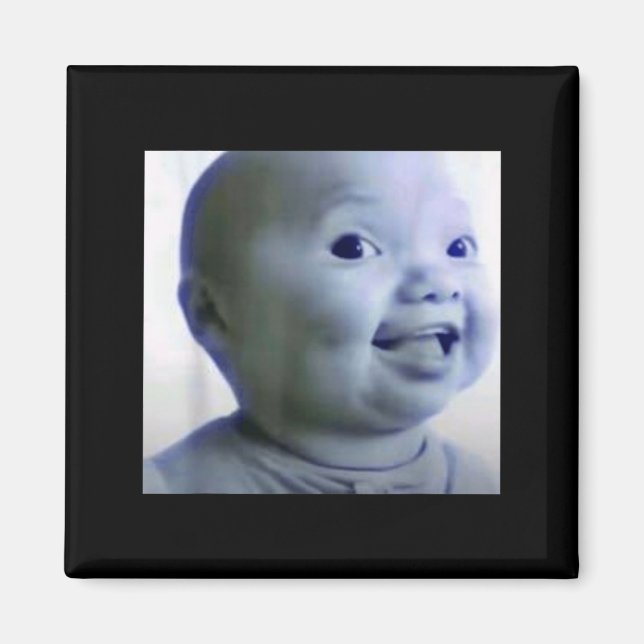 Funny Niche Baby Gen Z Meme Ai Viral Giggling Ai L Magnet (Framsidan)
