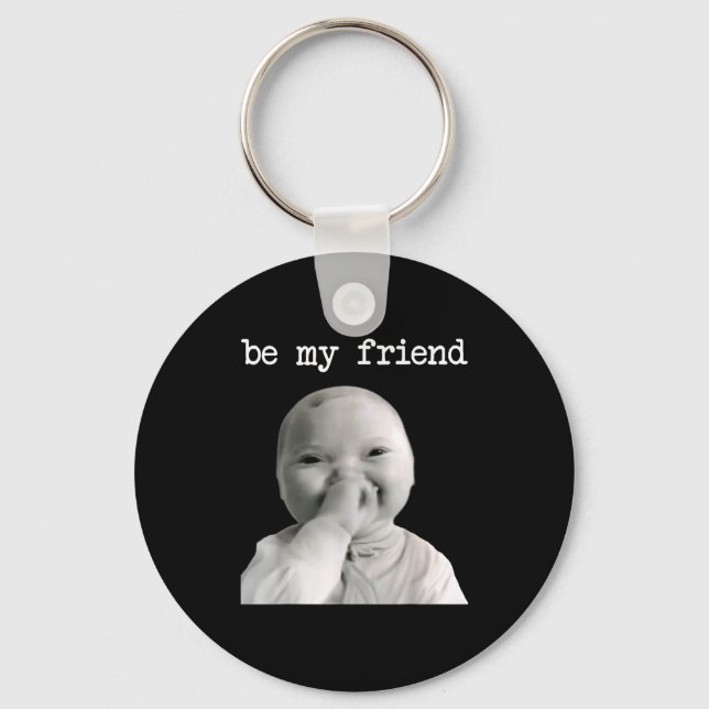 Funny Niche Baby Gen Z Meme Ai Viral Giggling Ai L Nyckelring (Framsida)