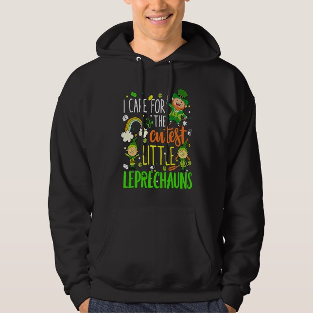 Funny NICU Nurse Care For Little Leprechauns St Pa Hoodie (Framsida)