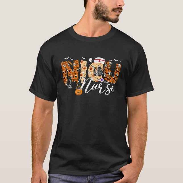 Funny NICU Nurse Halloween Costume Pumpkin Fall Sk T Shirt (Framsida)
