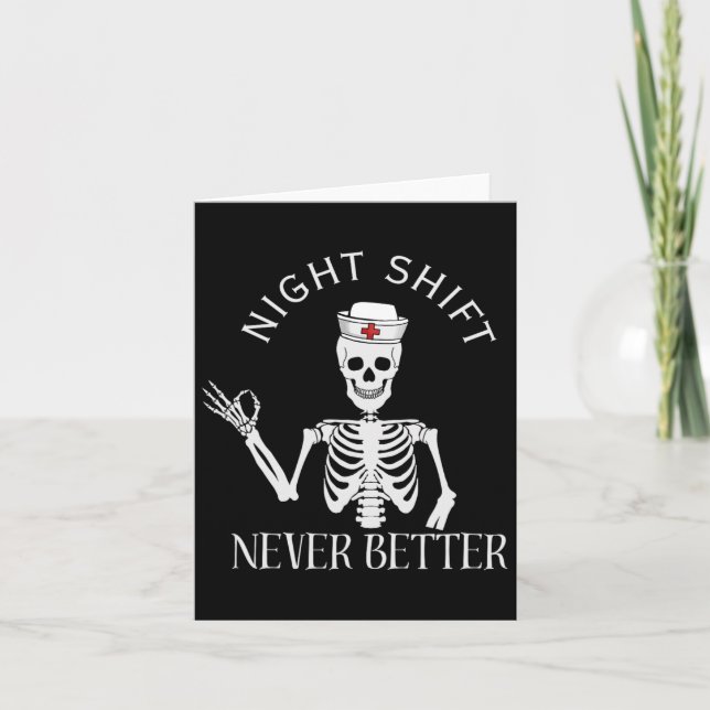 Funny Night Shift Nurse Icu Rn Er Cvicu Nicu Ed Np Kort (Framsida)