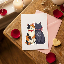 Funny Nine Lives Cats Valentine Love Card Julkort