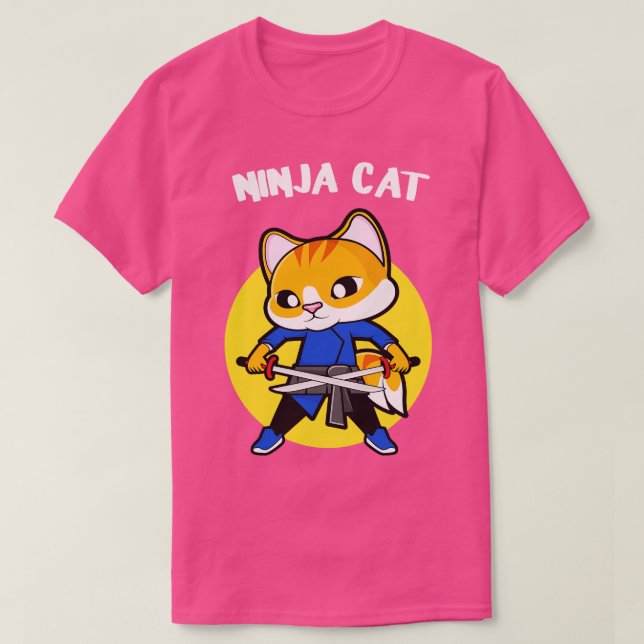 Funny Ninja Cat Cats Älskare Gift T Shirt (Design framsida)