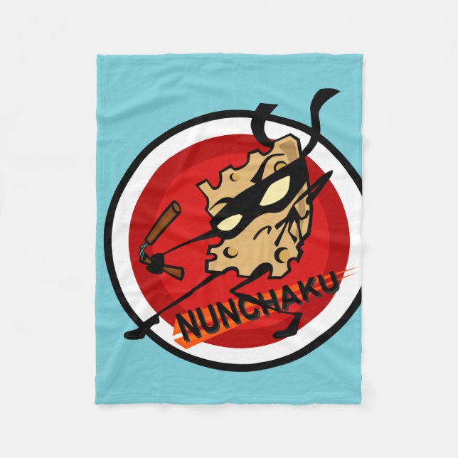 FUNNY NINJA CHEESE GRAPHIC FLEECE BLANKET (Framsidan)