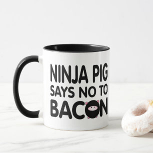 Funny Ninja Gris säger nej till Bacon Mugg