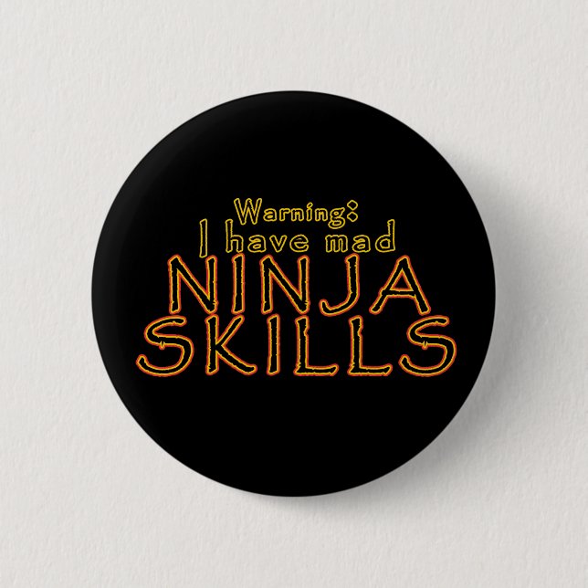 Funny Ninja Joke Stift och Buttons Knapp (Framsida)